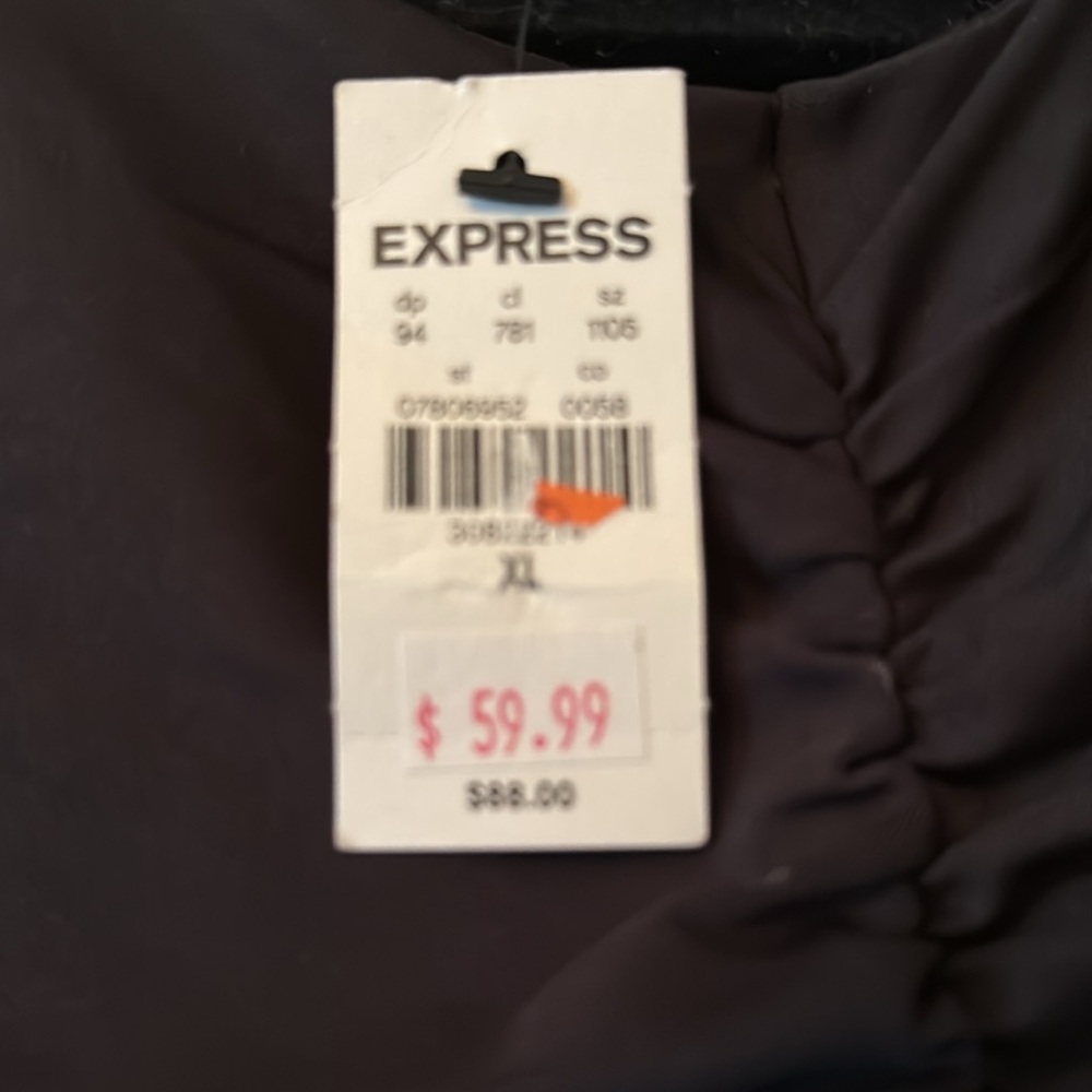 Express Elegant Black Ruched Dress - Picture 2 of 2
